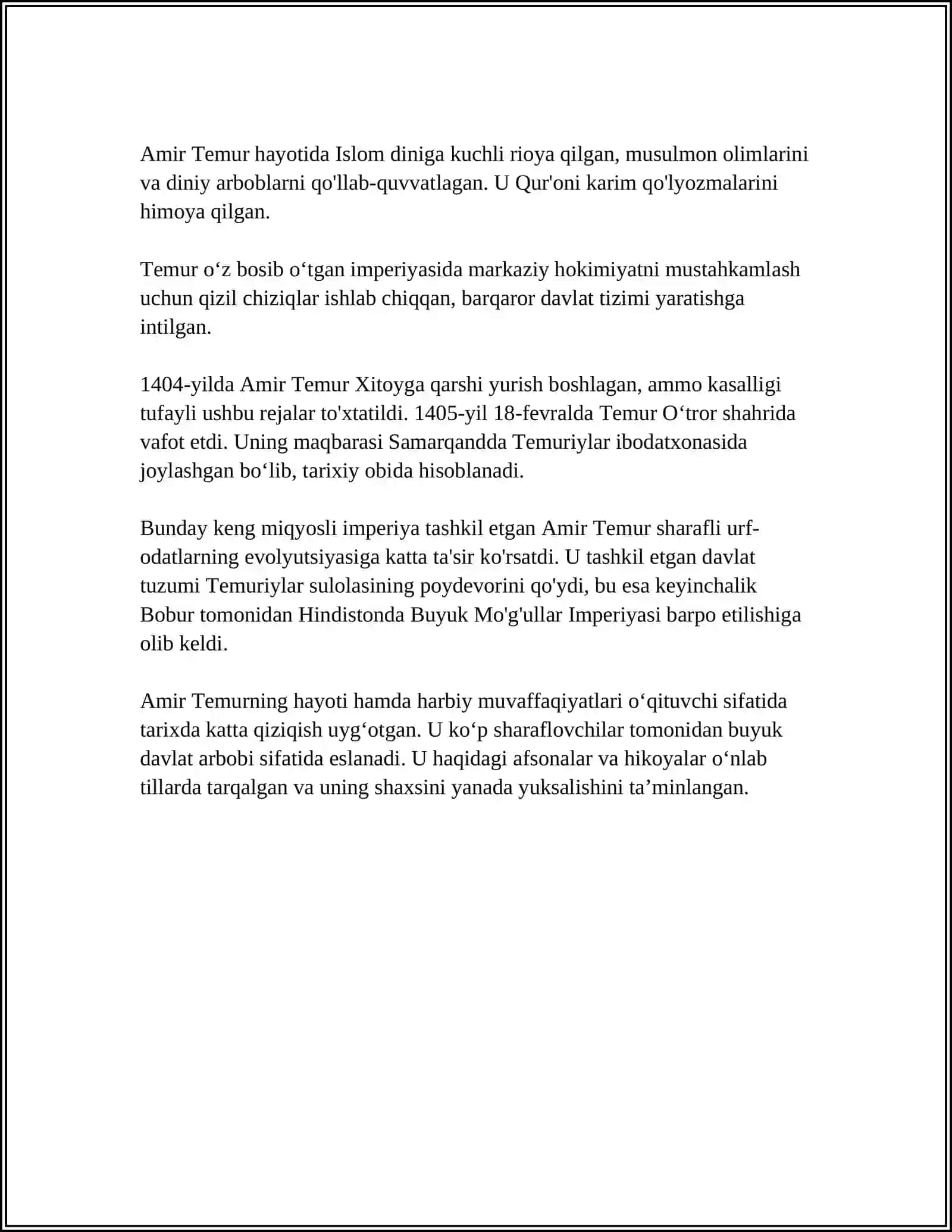 AMIR TEMUR BUYUK DAVLAT ARBOBI 4