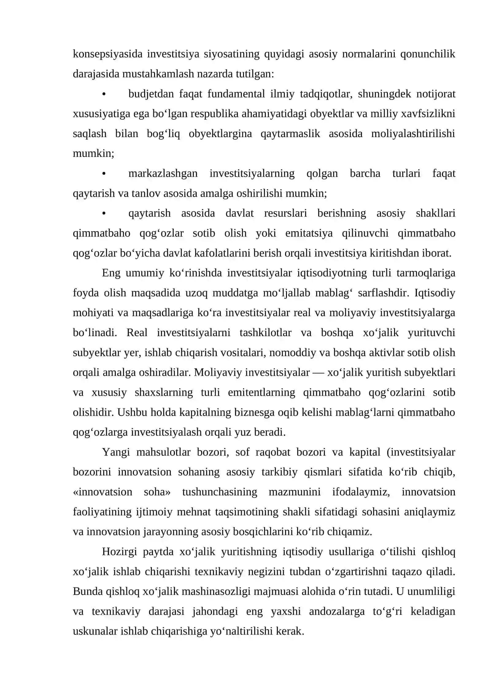 Innovatsion faoliyatni moliyaviy rag‘batlantirishda moliya, kredit, soliq mexanizmini takomillashtirish 4