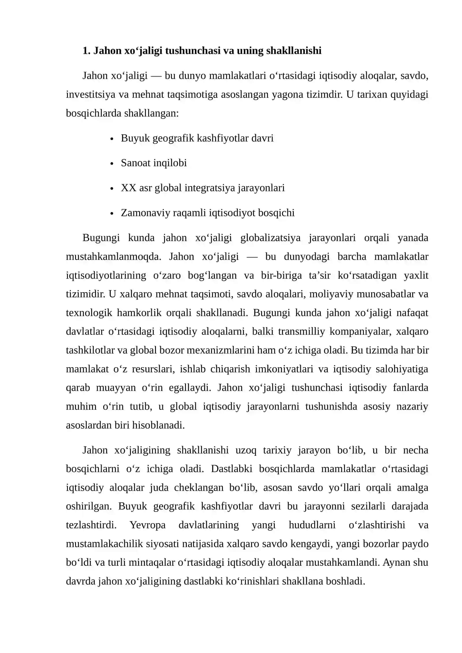 JAHON XO‘JALIGIDA RIVOJLANGAN MAMLAKATLAR IQTISODIYOTI 4