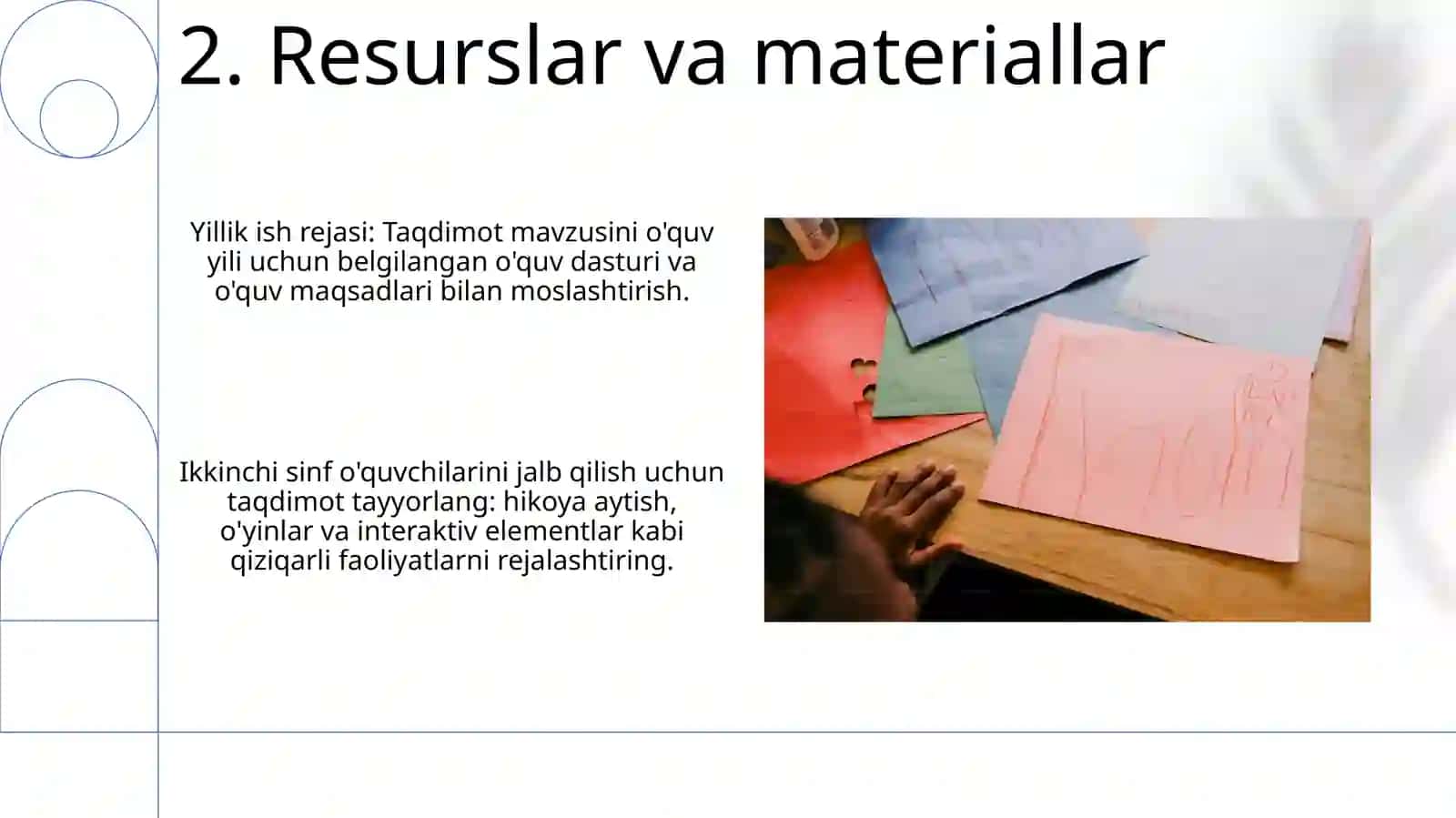 Yillik ish rejasi asosida 2-sinf uchun taqdimot tayyorlash 4