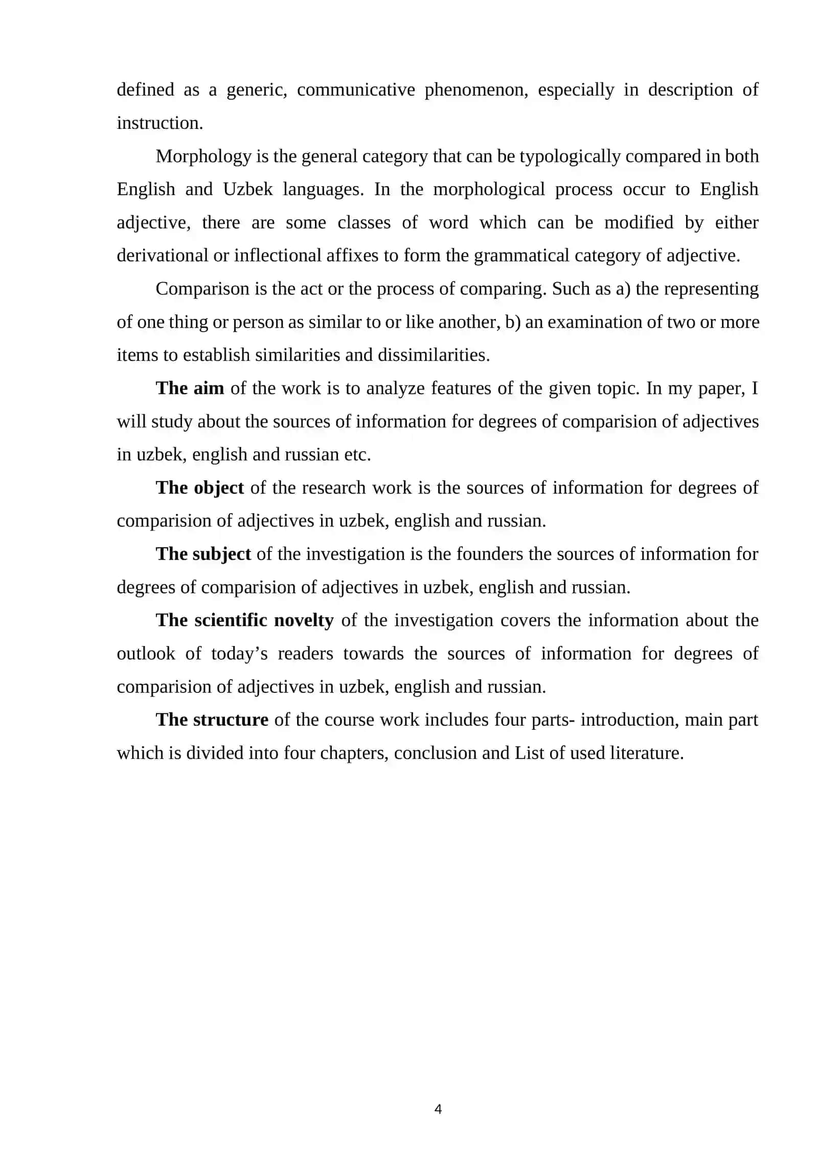 THEME: DEGREES OF COMPARISION OF ADJECTIVES IN UZBEK, ENGLISH AND RUSSIAN 4