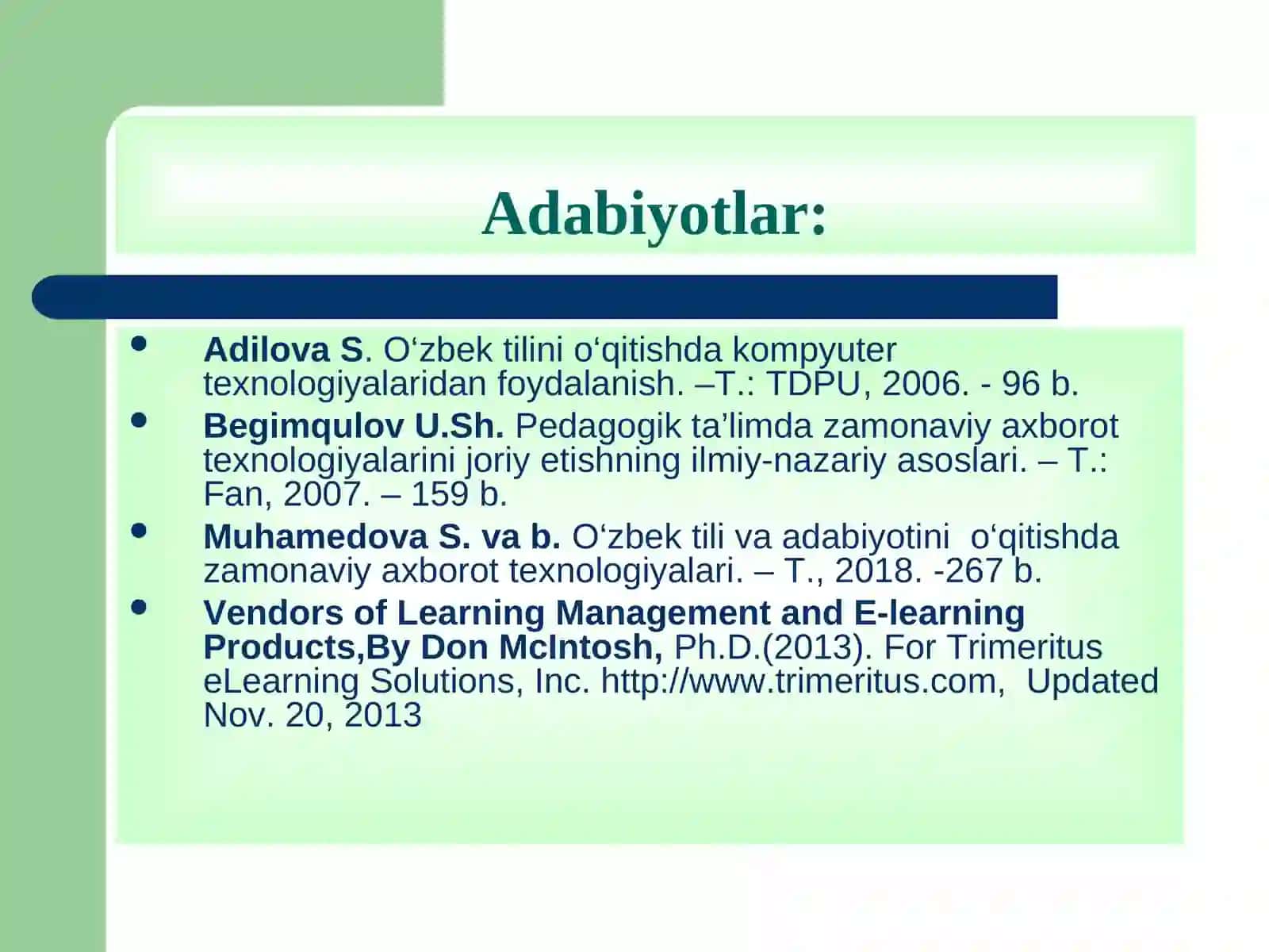 Mavzu. Kirish. Ta’limda Axborot Texnologiyalarining O‘rni va Ahamiyati 4