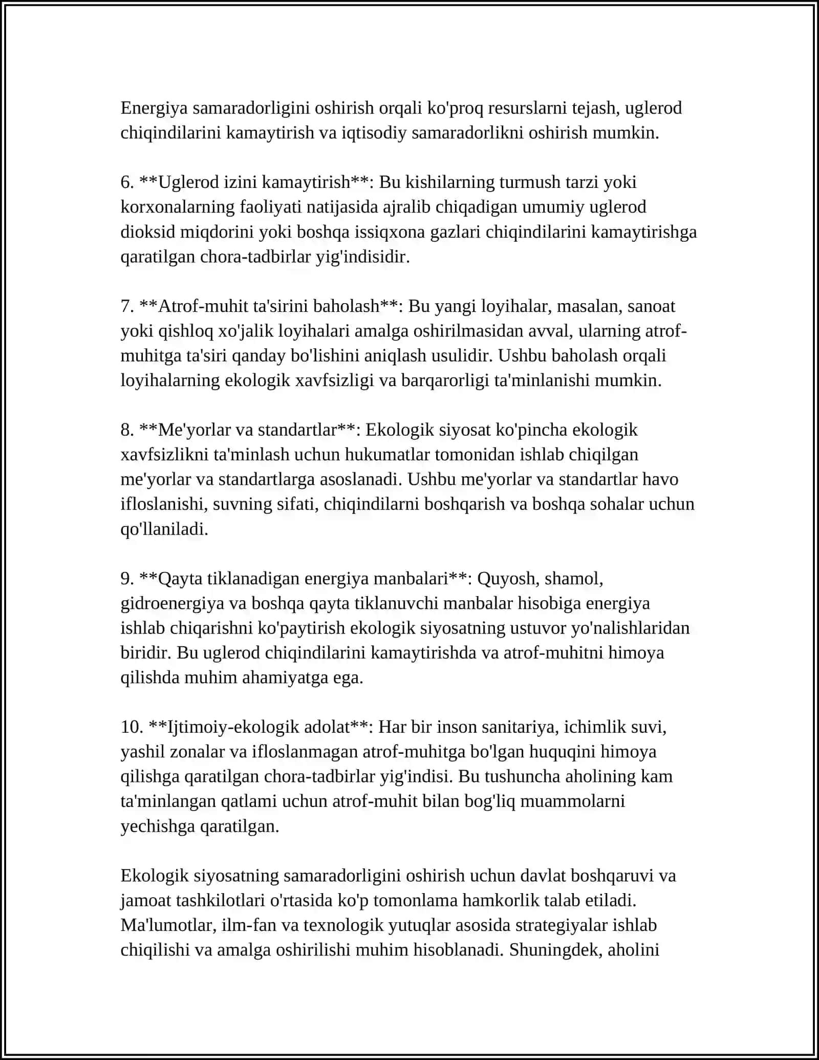 EKOLOGIK SIYOSATNING MOHIYATI, TURLARI VA VAZIFALARI 4