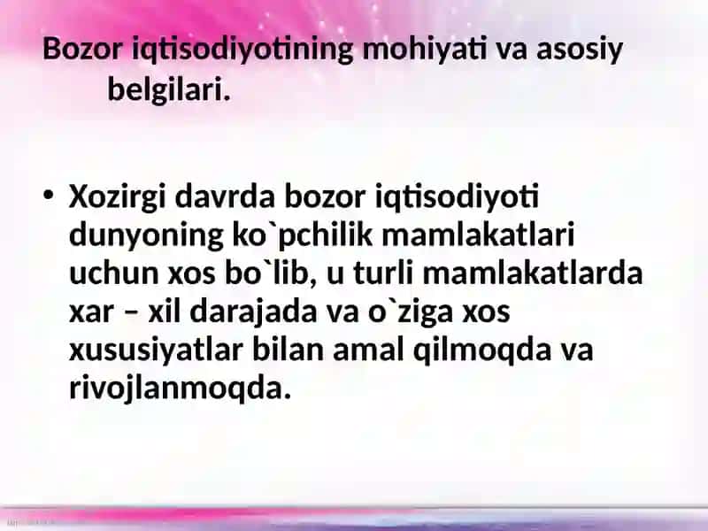 Bozoriqtisodiyotining mohiyati va belgilari 4
