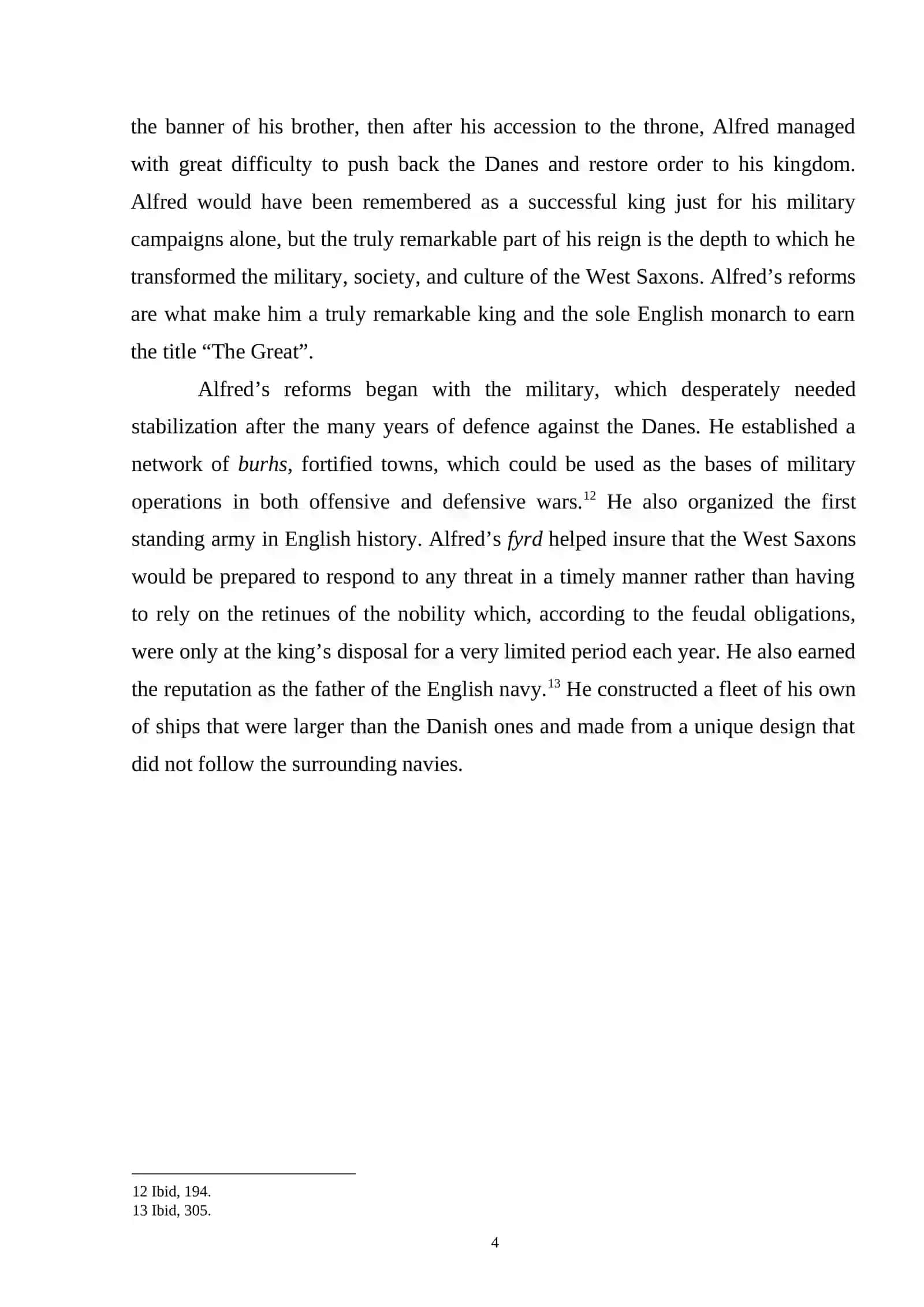 The Most Important Contribution of Alfred the Great to the Old English Prose Literature 4