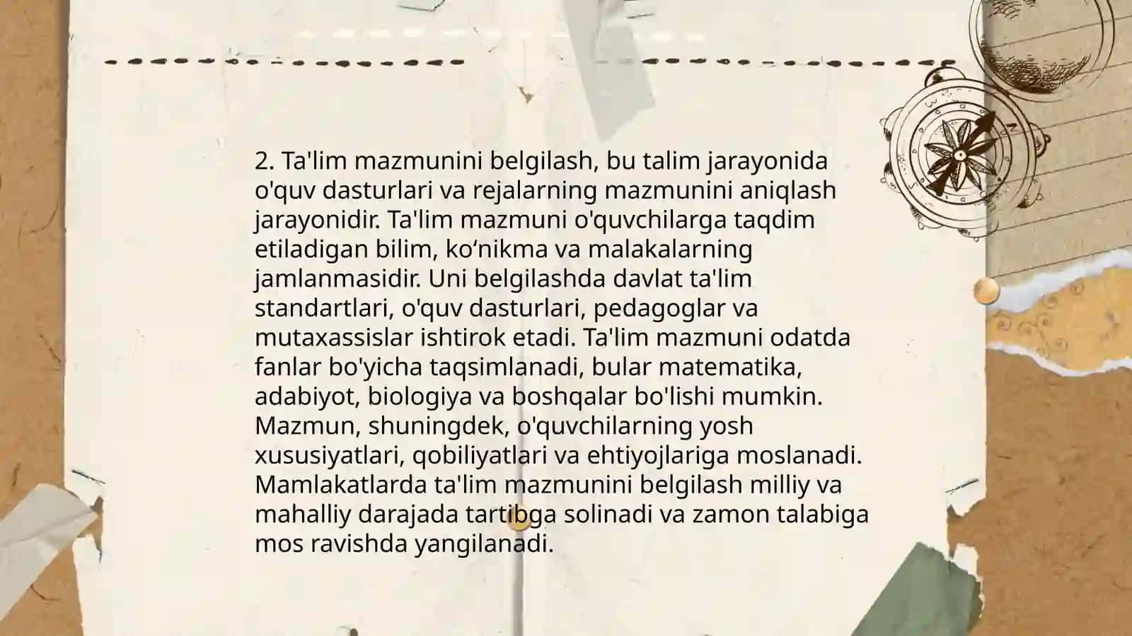 Ta'lim qonuniyatlari.Ta'lim mazmuni.Ta'lim metodlari va vositalari 4