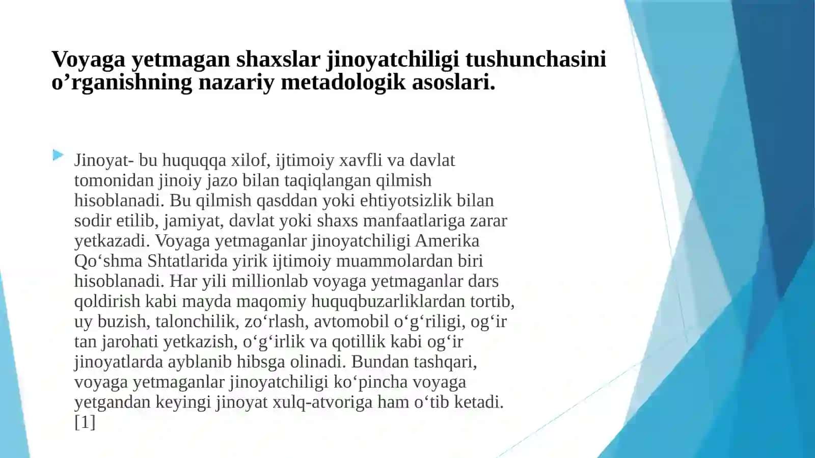 Voyaga yetmagan shaxslarning  jinoyatchilik holatlarida ijtimoiy ishning ahamiyati. 4