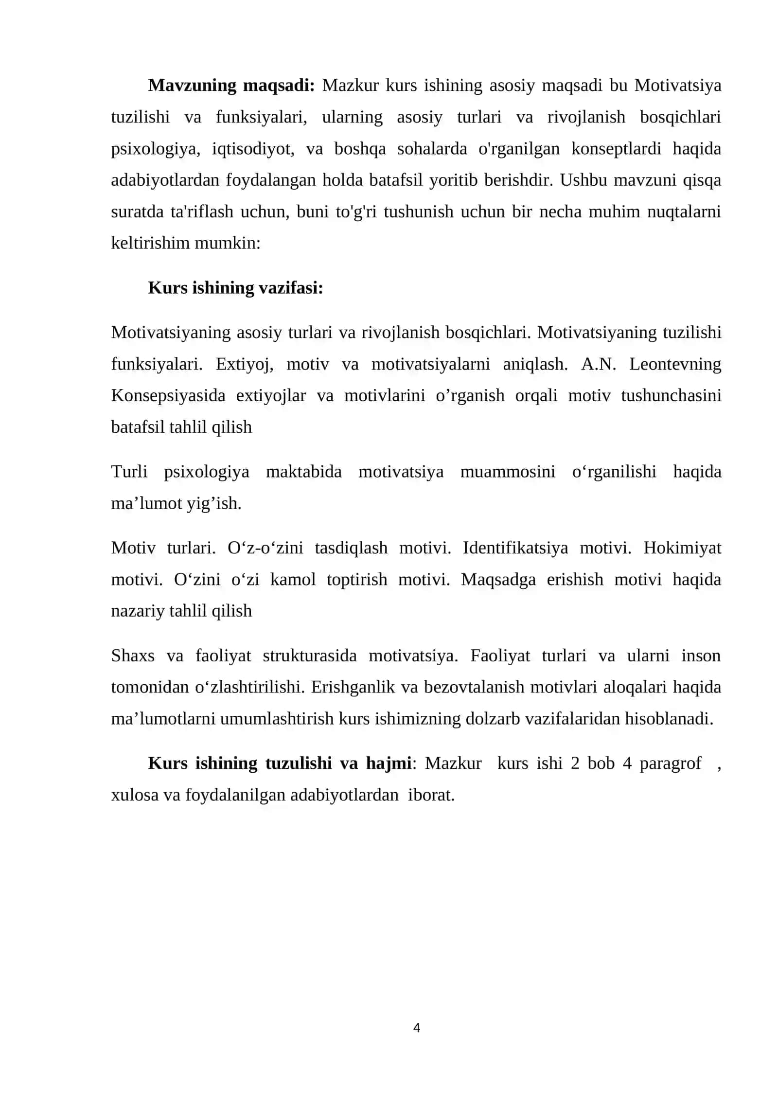EHTIYOJ, MOTIV VA MOTIVATSIYALARNI ANIQLASH 4