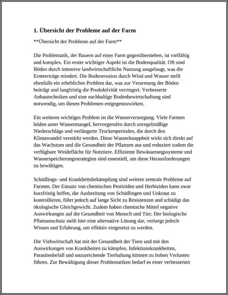 Übersicht der Probleme auf der Farm 4