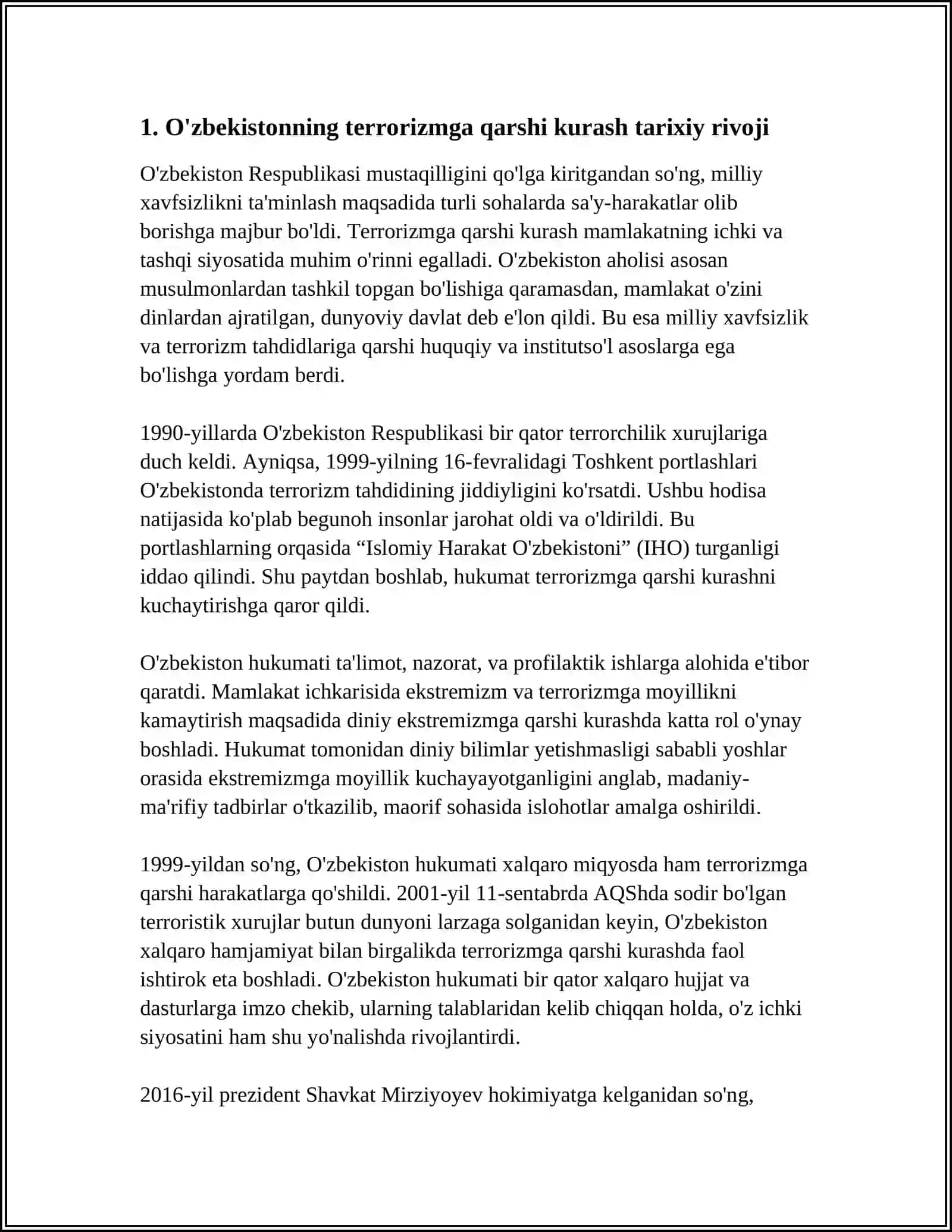 O'ZBEKISTONNING TERRORIZMGA QARSHI KURASH TAJRIBASI 4