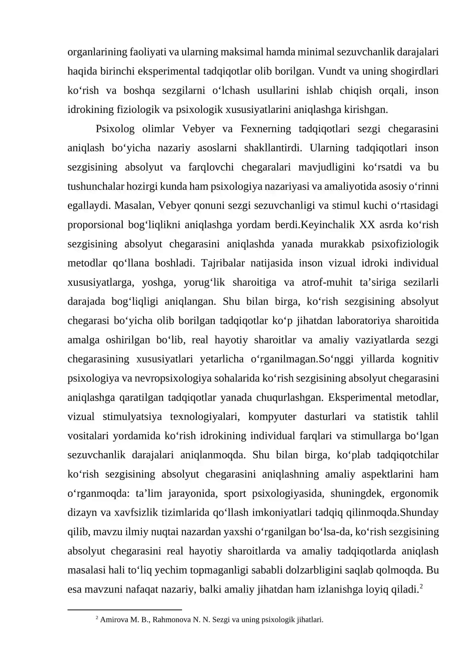Ko'rish sezgisining absolyut chegarasini aniqlash mavzusidagi tayyor kurs ishi 4