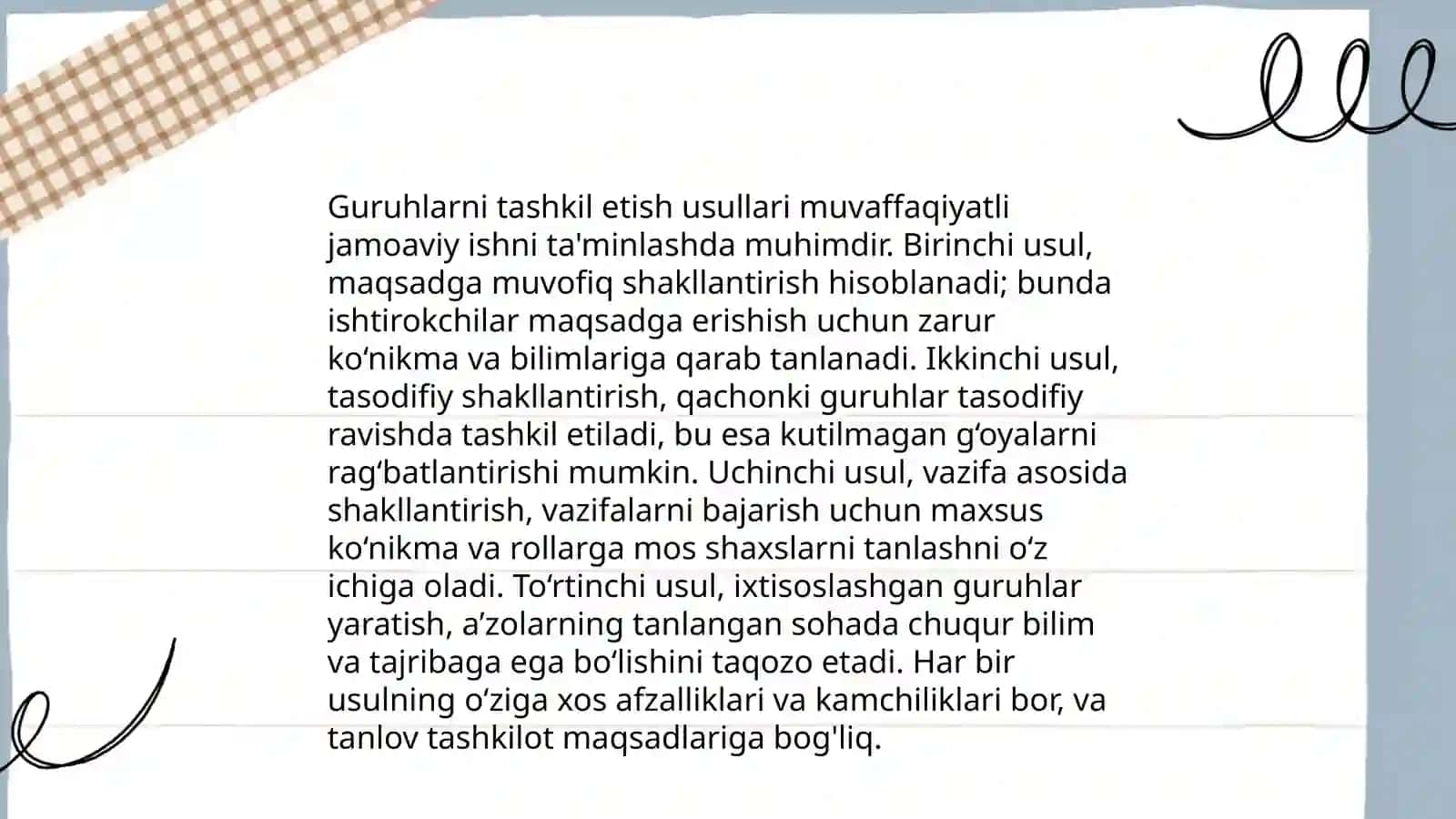 Texnologiya darslarida kichik guruhlarda ishlashni tashkil etish 4