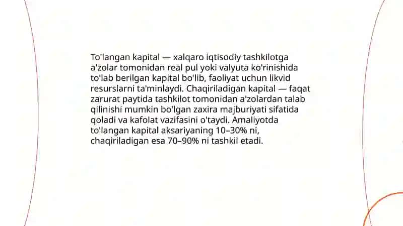 Xalqaro iqtisodiy tashkilotlarning moliyalashtirish manbalari 4
