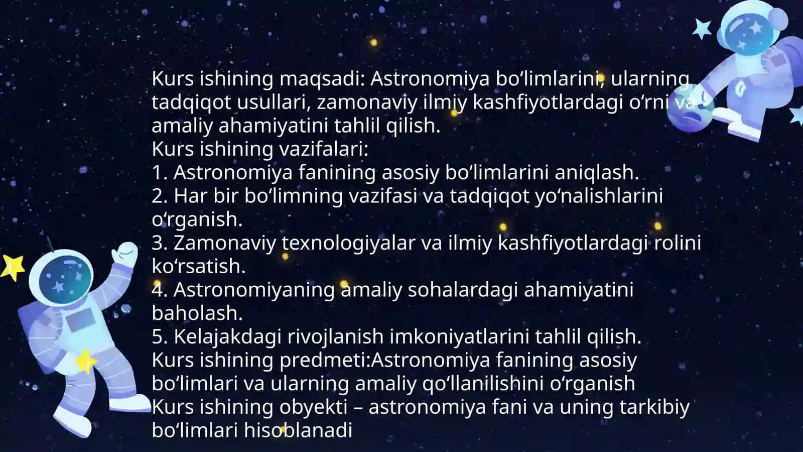 Astronomiya fanivauningboʻlimlari 4