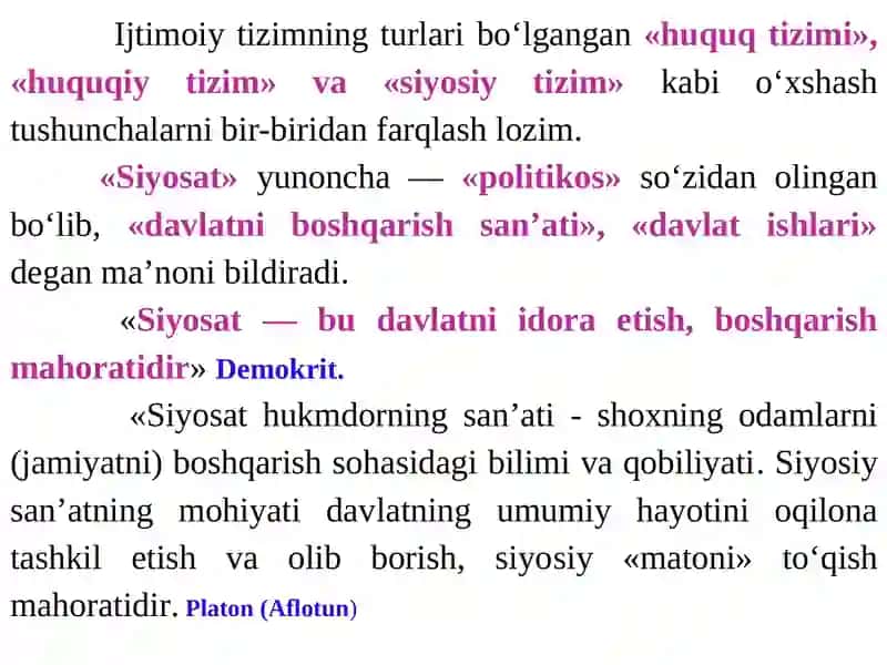 Davlat va Jamiiyatning Siyosiy Tizimi 4