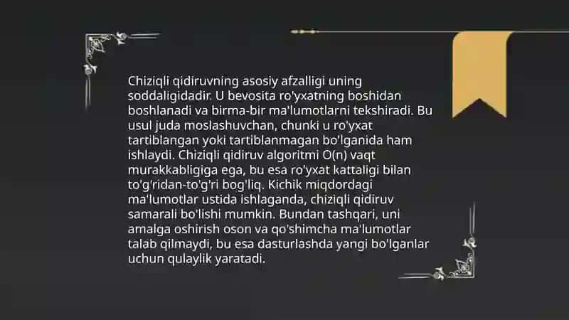 Chiziqli qidiruv algoritmi 4
