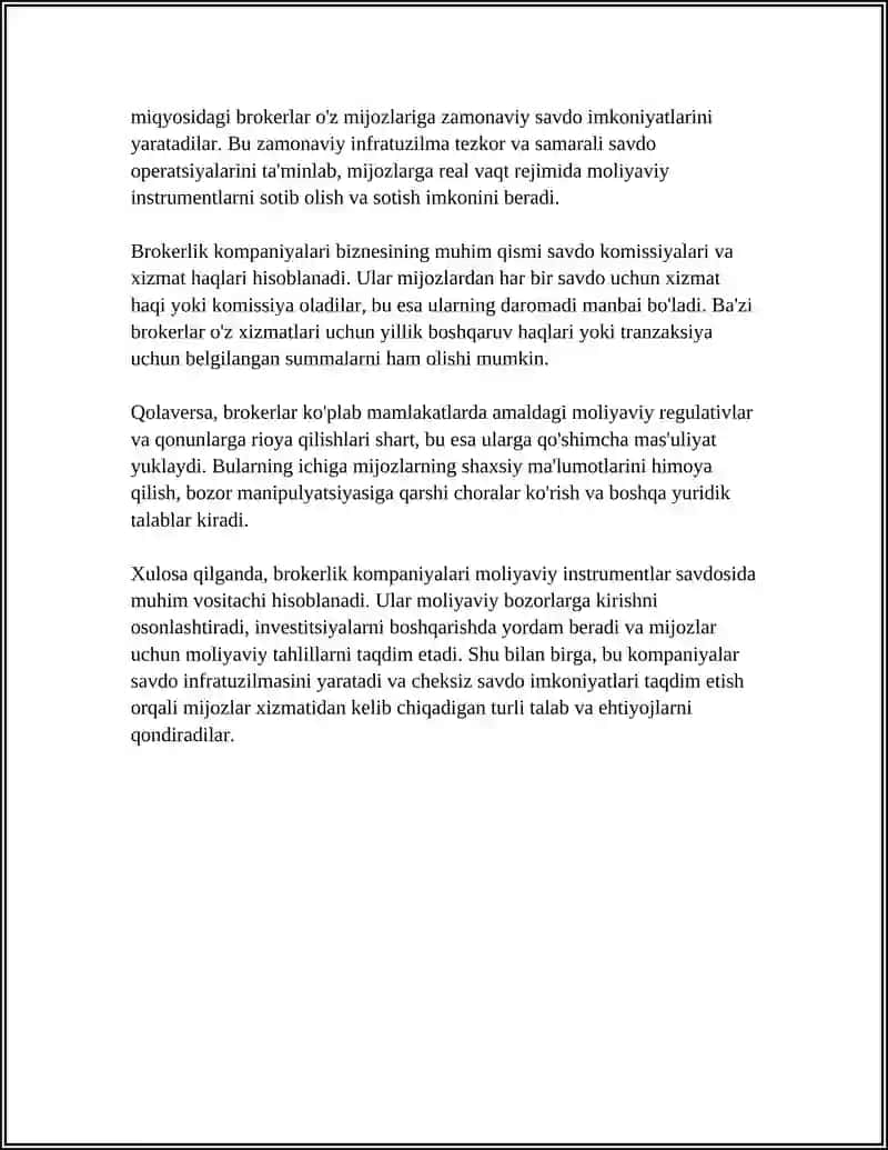 MOLIYAVIY INSTRUMENTLAR SAVDOSIGA KOʻMAKLASHUVCHI TASHKILOTLAR 4