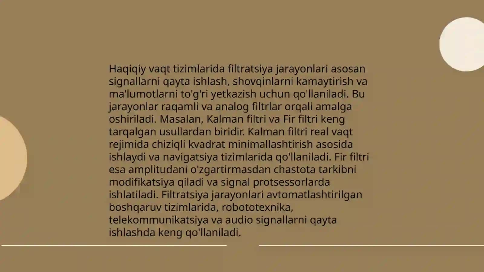 Filtr sxemalarning real vaqtda ishlashini oʻrganish 4