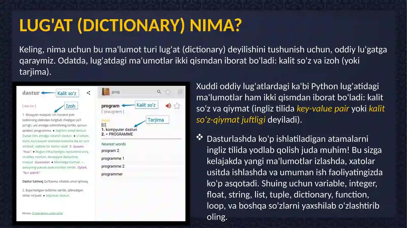 PYTHONDA LUG’AT (DICTIONARY) 4