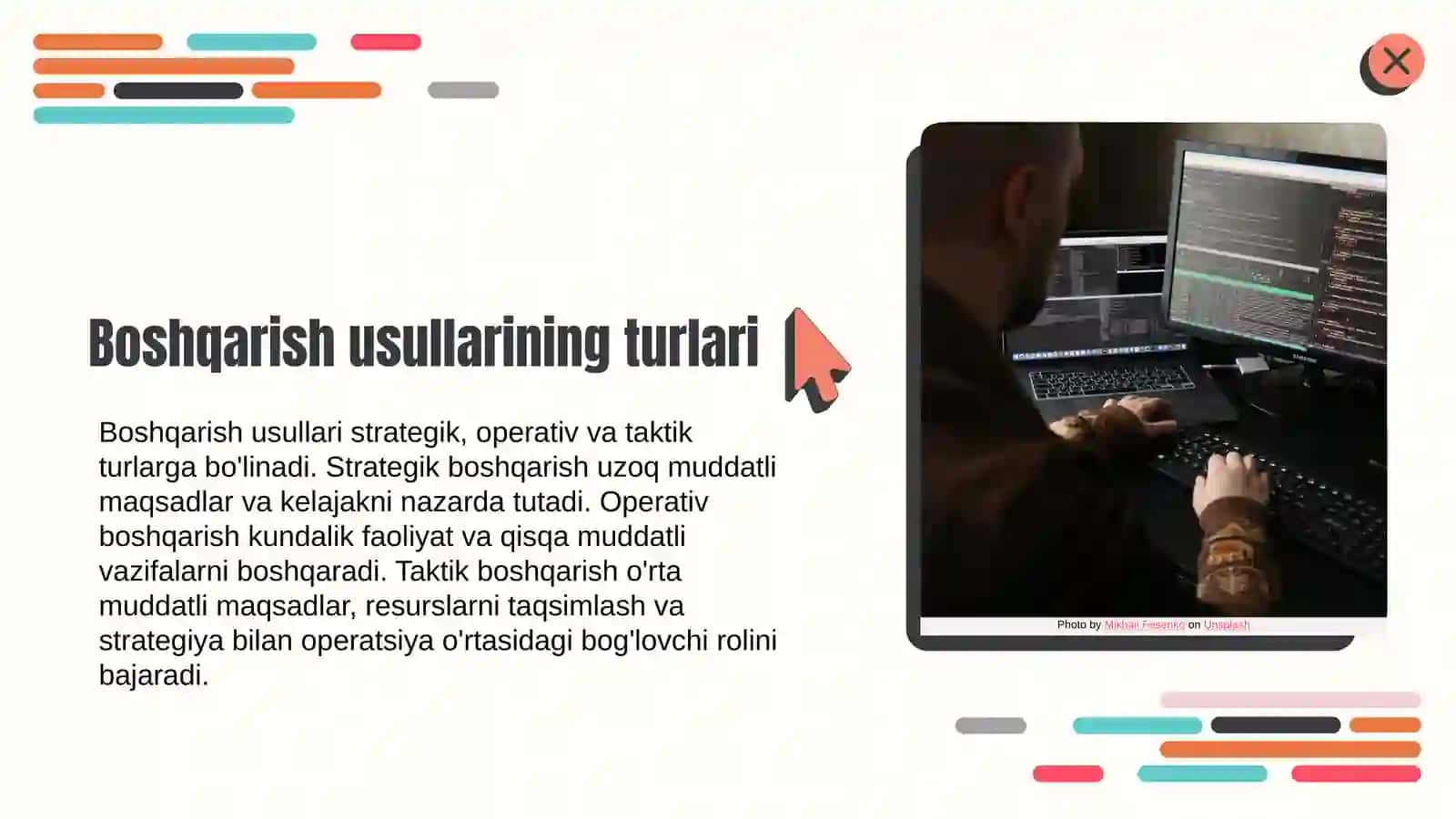 Kutubxona axborot faoliyatida boshqarish usullari 4