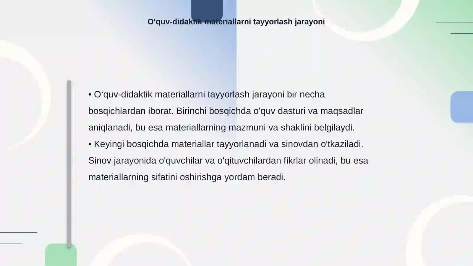 OʻQUV-DIDAKTIK MATERIAL HAMDA VOSITALARNI TAYYORLASH VA ULARDAN FOYDALANISH 4