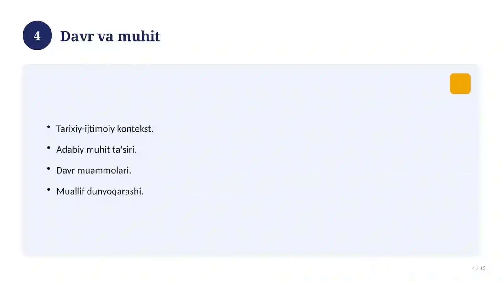 Muqimiy va milliy uyg'onish davri. Furqat hayoti va ijodi. Qo'qon adabiy muhiti 4