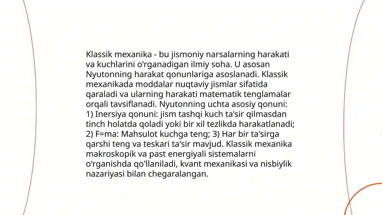 Fizik bilimlarni sistemalashtirish 4