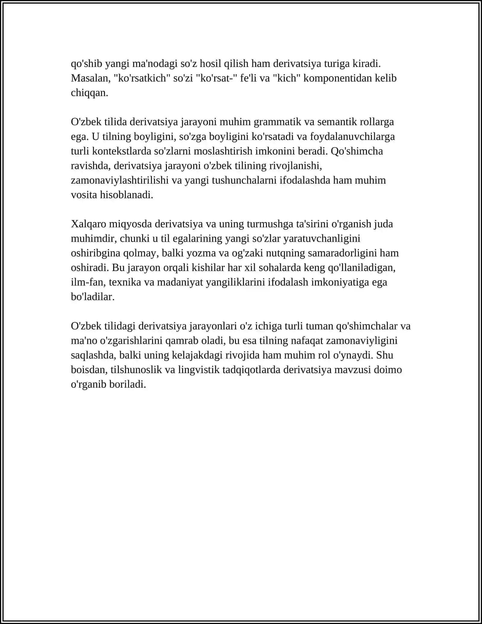 O'ZBEK TILI DERIVATSIYASI 4