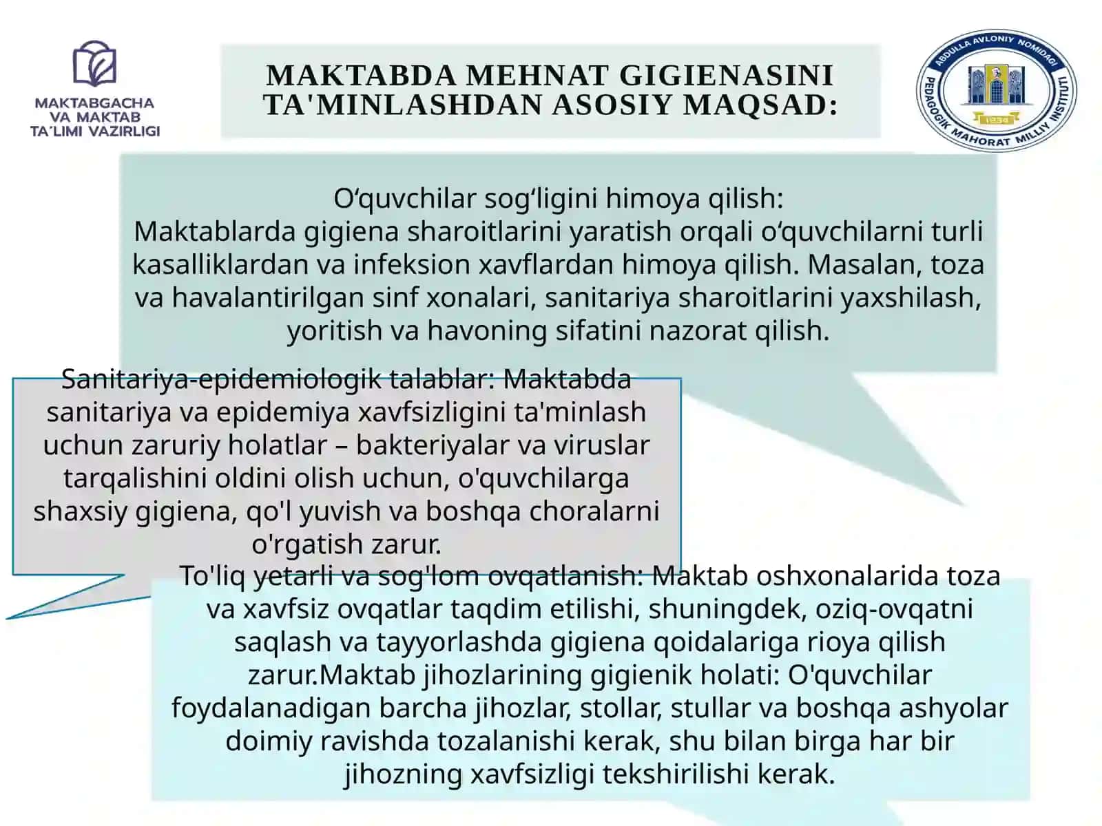 MAKTABDA MEHNAT GIGIYENASINI TA’MINLASH 4