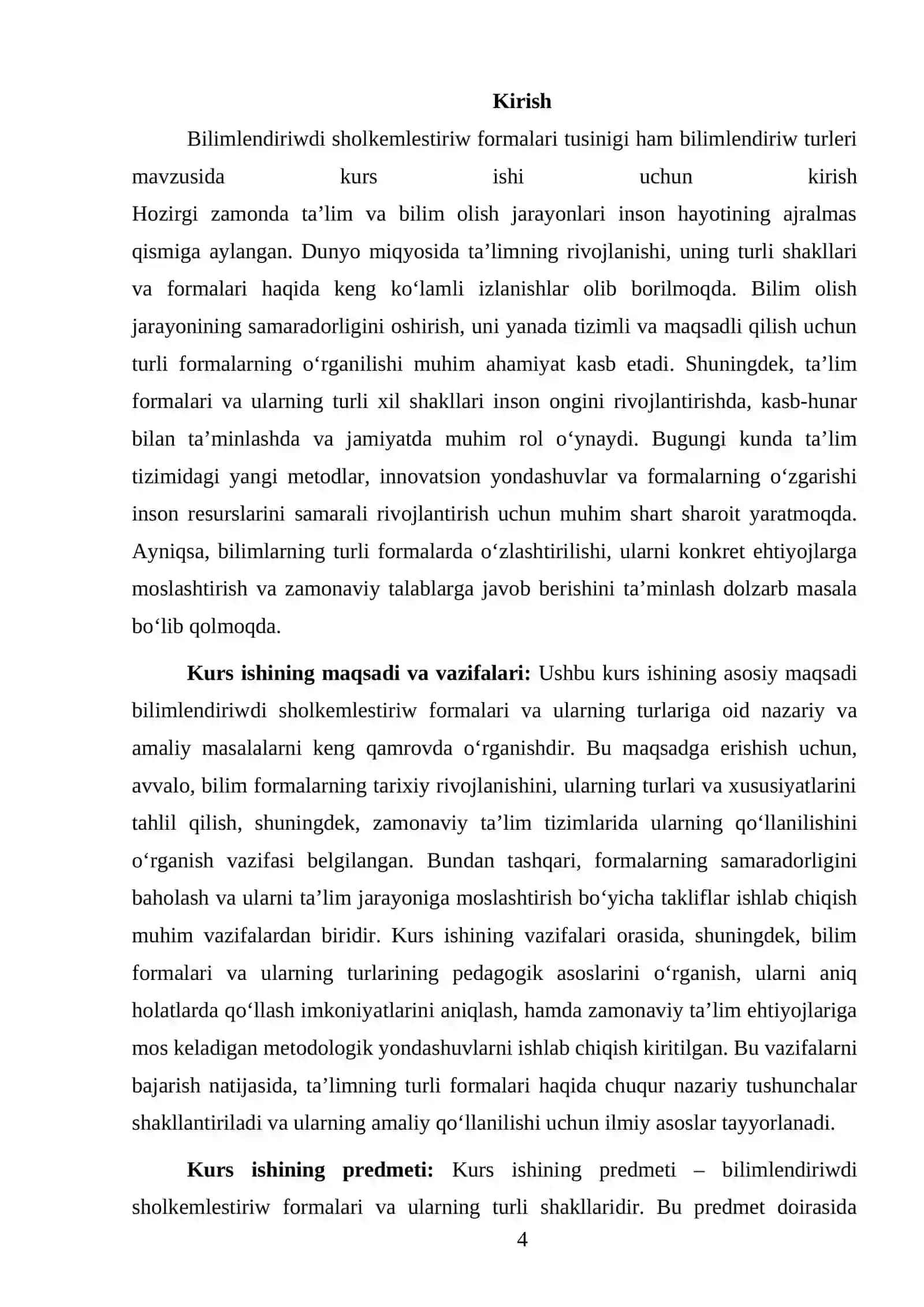 BILIMLENDIRIWDI SHOLKEMLESTIRIW FORMALARI TUSINIGI HAM BILIMLENDIRIW TURLERI 4