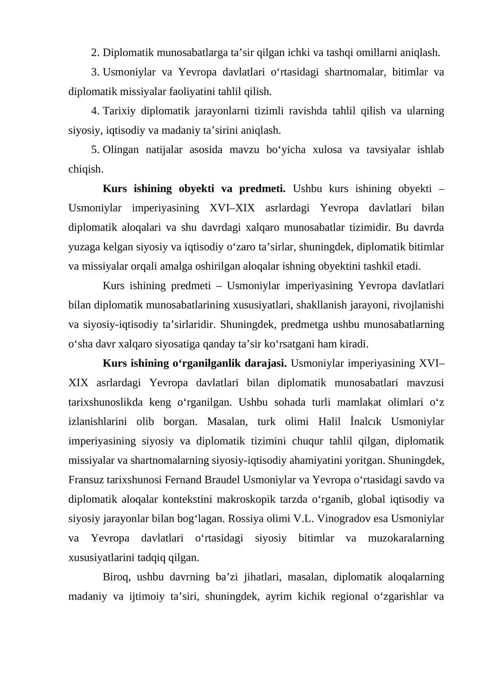 Usmoniylar imperiyasining Yevropa davlatlari bilandiplomatik munosabatlari (XVI-XIX asrlar) 4
