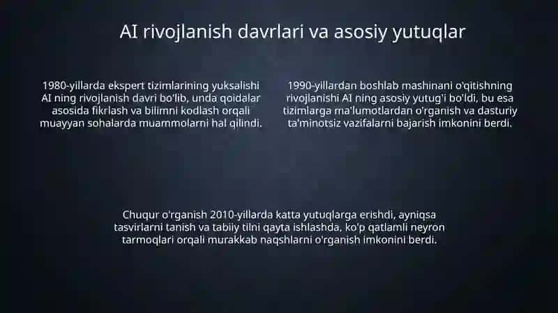 Suniy intelekt kurslari mazmuni va tarixi 4