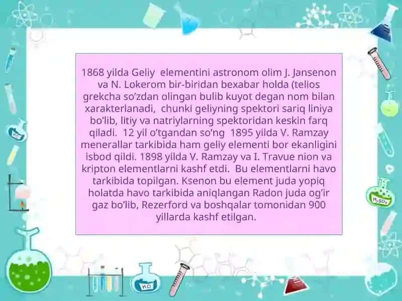 Davriy sistemaning sakkizinchi asosiy guruhcha elementlarining umumiy xarakteristikasi 4