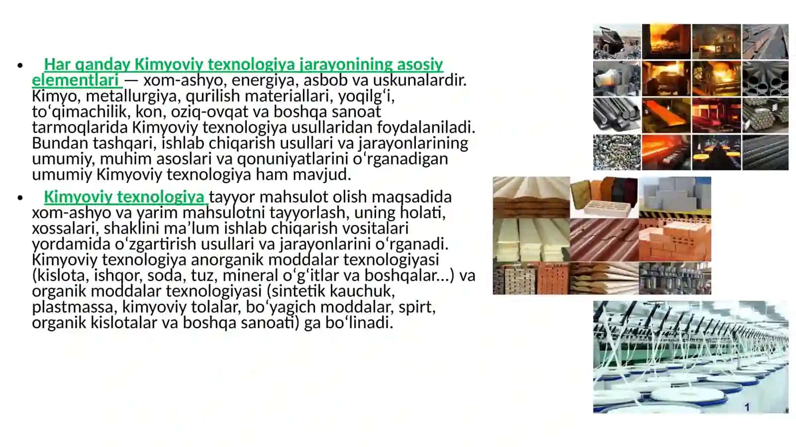 Tayyorgarlar uchun kimyoviy texnologiya 4