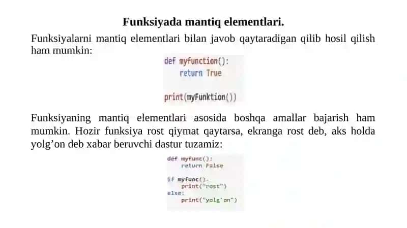 MANTIQ ELEMENTLARI VA OPERATORLARI 4