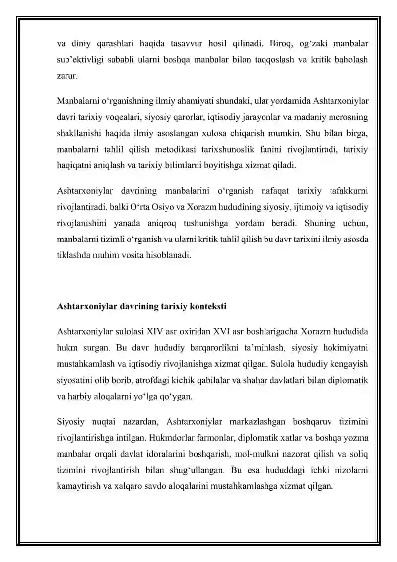 Ashtarxoniylar davriga oid manbalar tahlili 4
