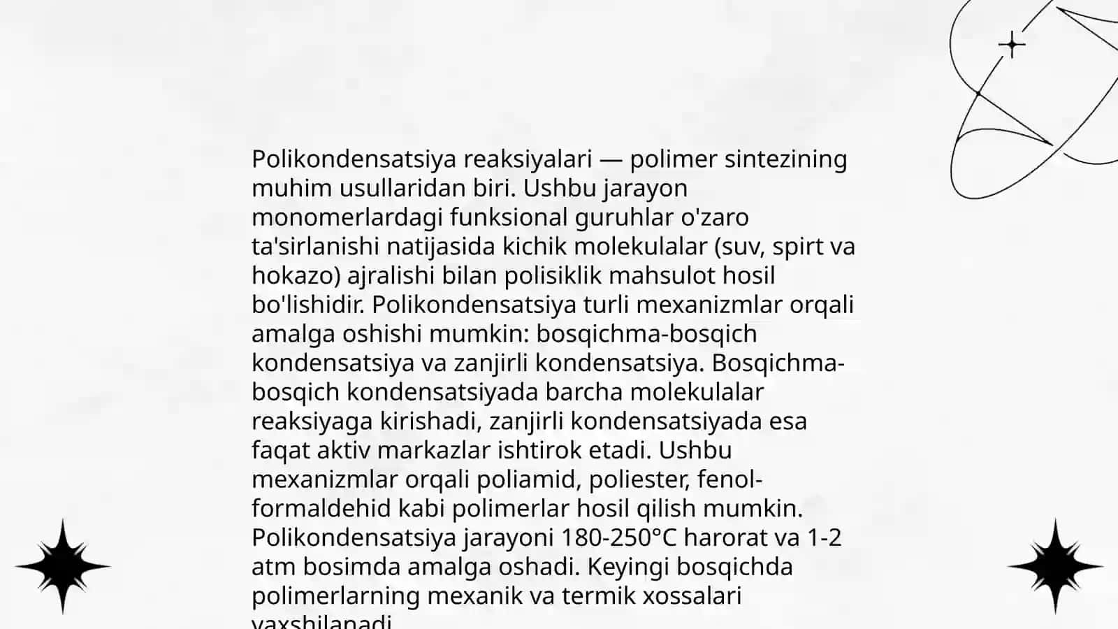 Polikondensatsiyalanish reaksiyalari 4