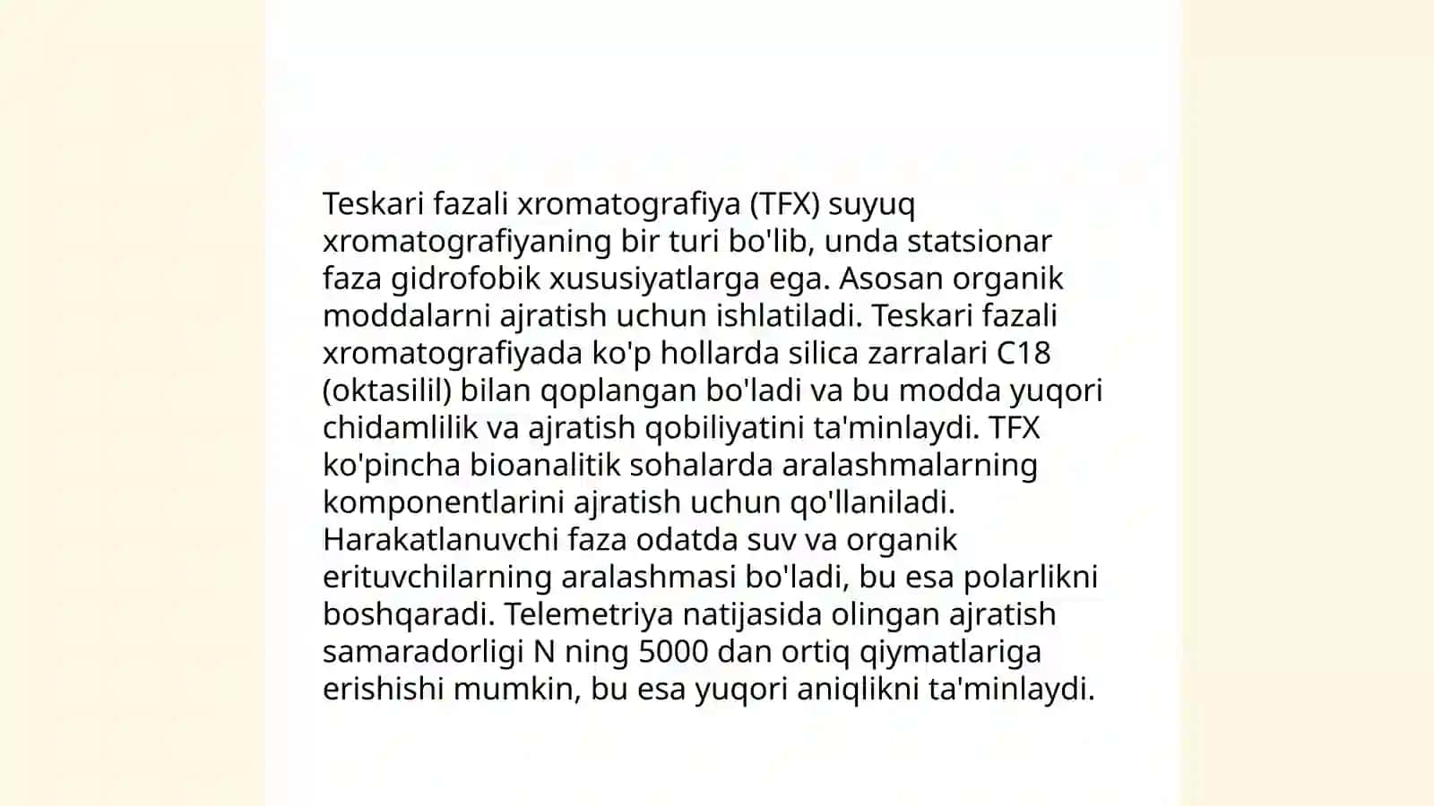 Yuqori unumli suyuqlik xromatografiyasi (YUSX) 4