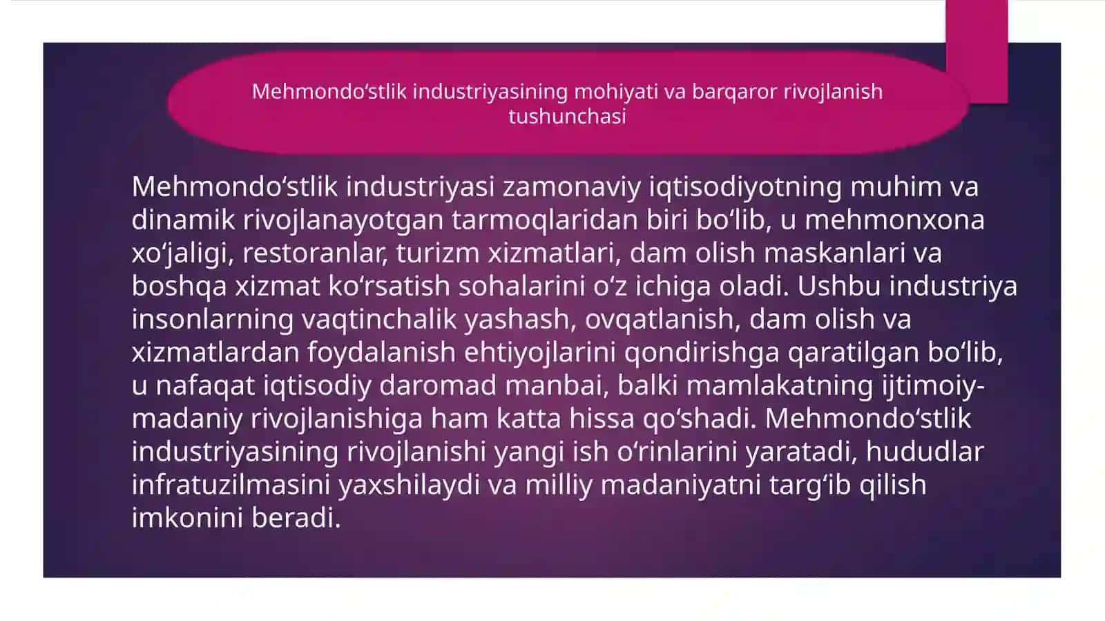 Mehmondoʻstlik industriyasida barqaror rivojlanish konsepsiyasi 4