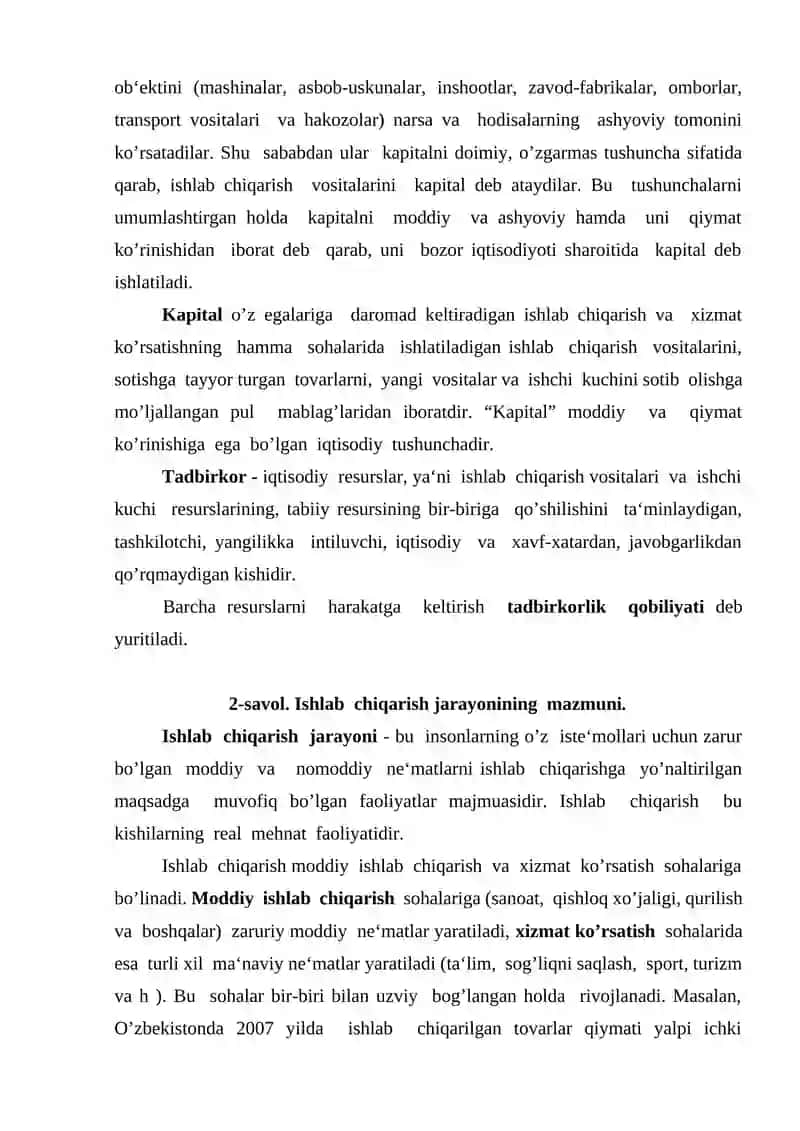 Ishlab  chiqarish  jarayoni va uning  natijalari 4