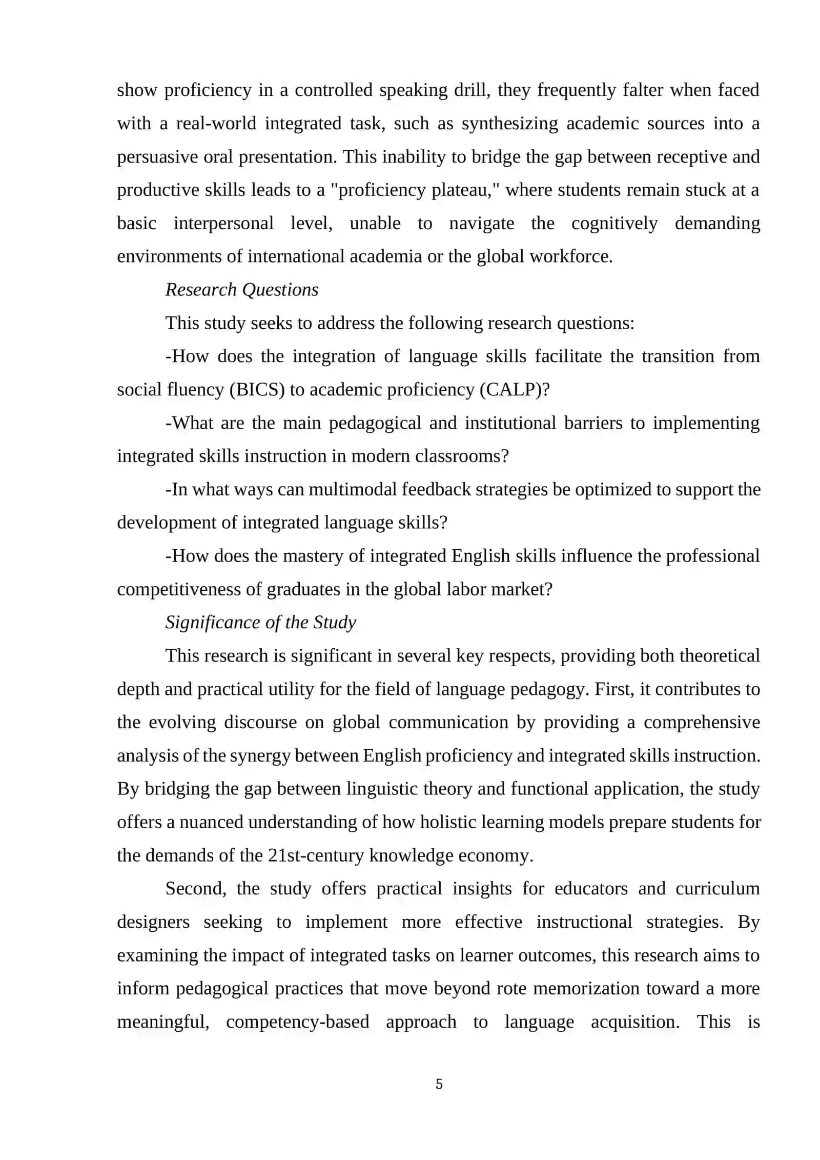 The Significance of English and Integrated Language Skills in Global Communication and Education 4