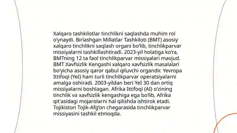 Tinchlik va xavsizlikni taminlash halqaro hamkorlikni rivajlantirish 4