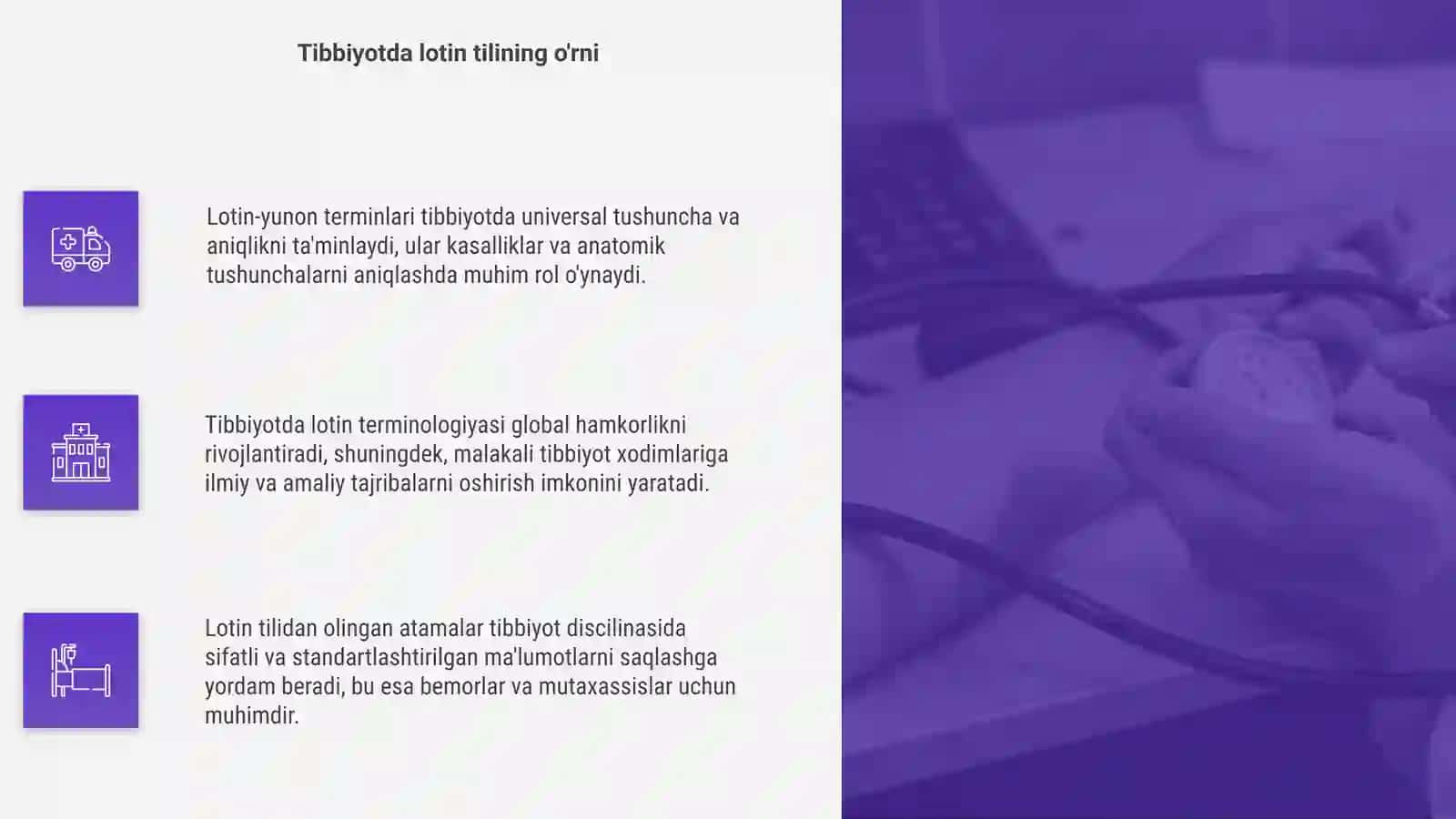 Lotin-yunon atamalarining tibbiyotdagi o'rni 4