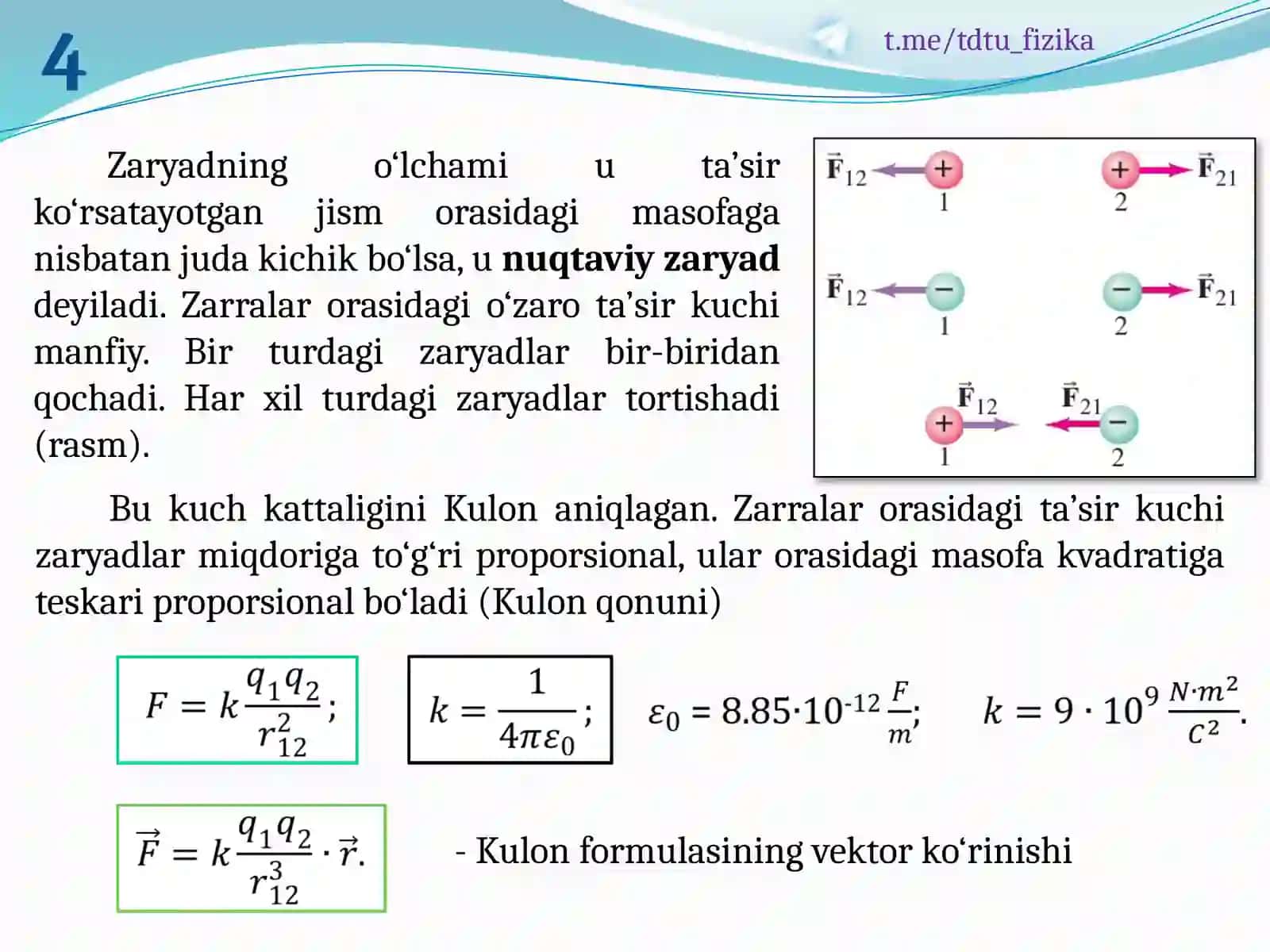 ELEKTROSTATIK MAYDON VA UNING XUSUSIYATLARI 4