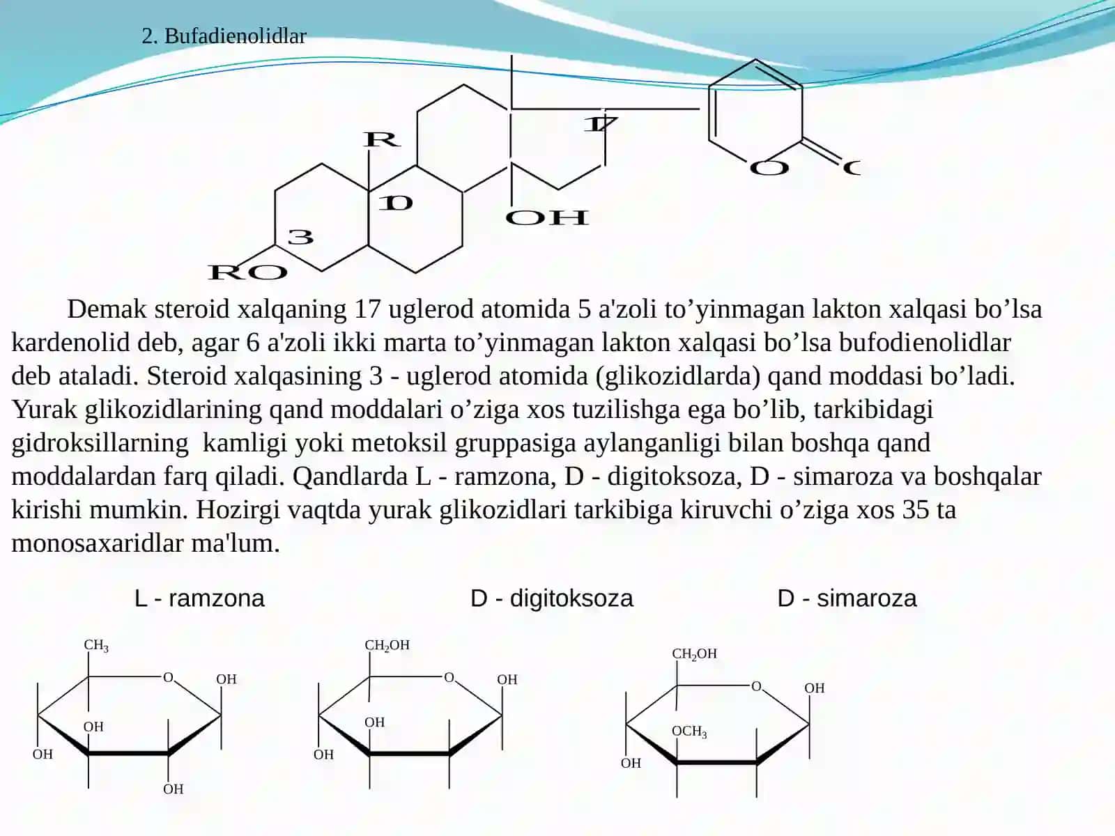 TARKIBIDA GLIKOZIDLAR VA YURAK GLIKOZIDLARI SAQLOVCHI DORIVOR O’SIMLIK VA MAHSULOTLAR 4
