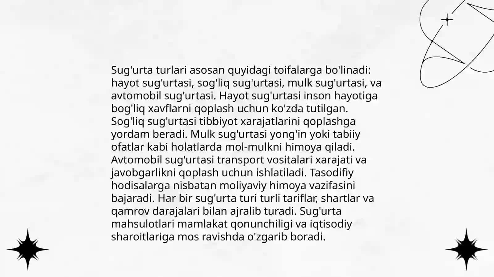 Sug'urta mahsulotlari va xizmatlari 4