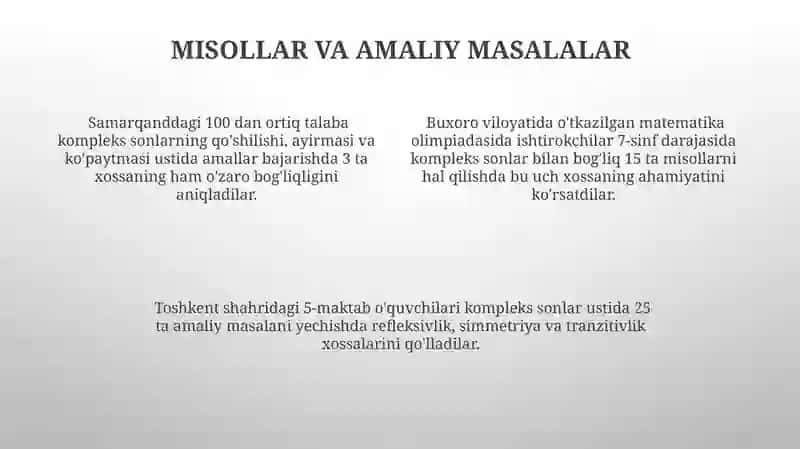 Kompleks sonlar ustida amallar 4