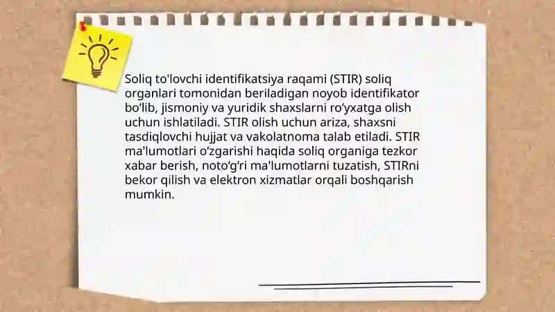 Soliq to'lovchilarni hisobga olish va soliqa oid ma'lumotlarini xisobni yurtish 4