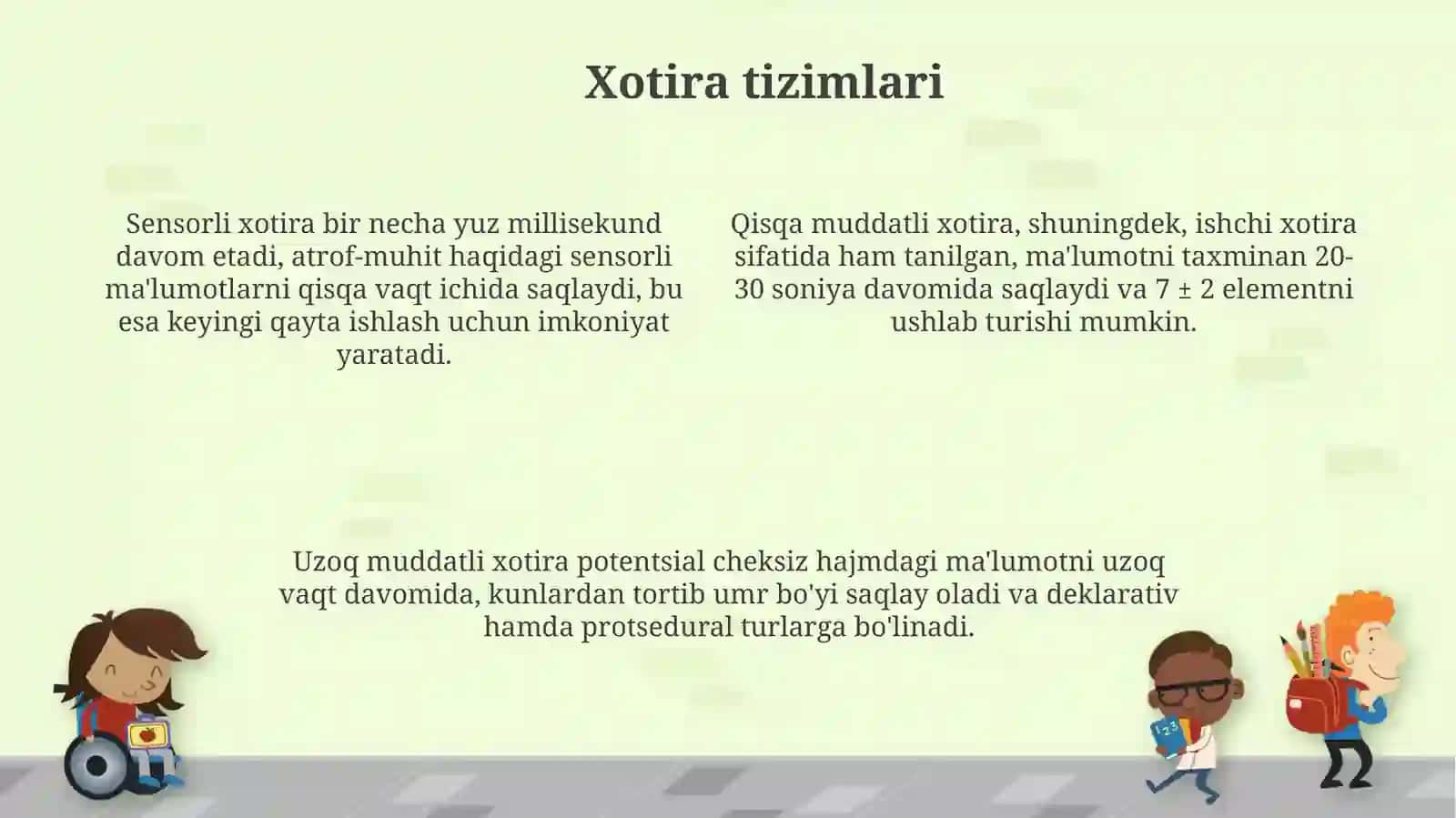 Xotira turlari va jarayonlari 4