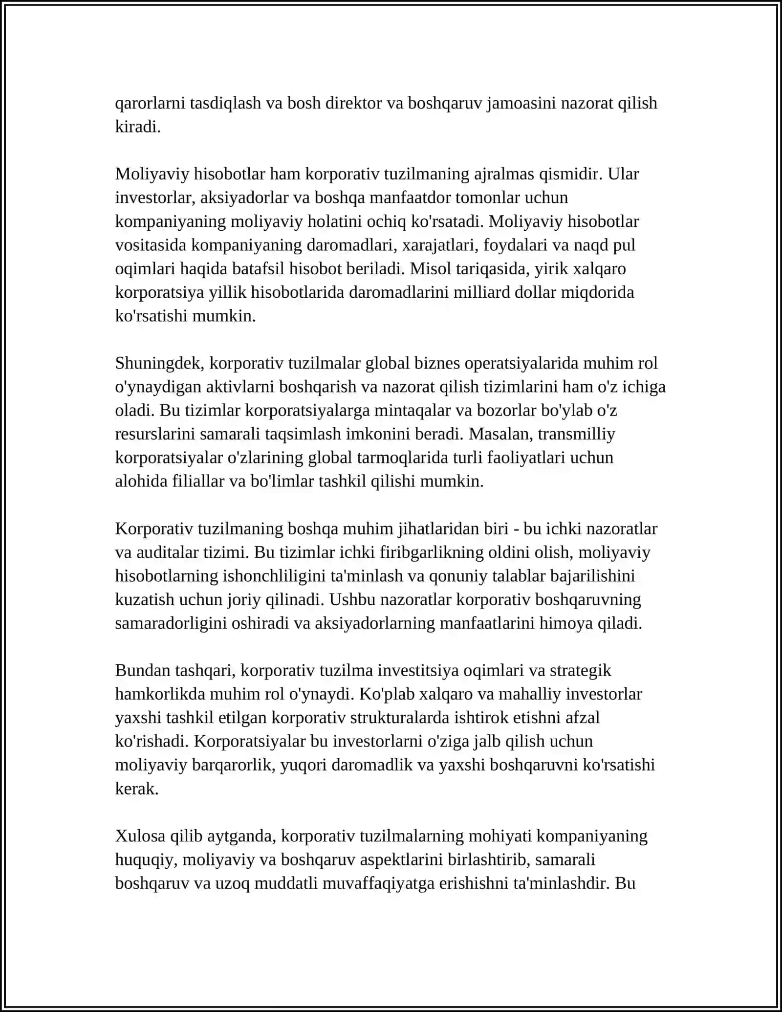 KORPORATIV TUZILMALAR FAOLIYATINING NAZARIY-KONSEPTUAL ASOSLARI 4